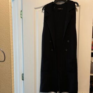 Love Tree Black Double-Breasted Vest